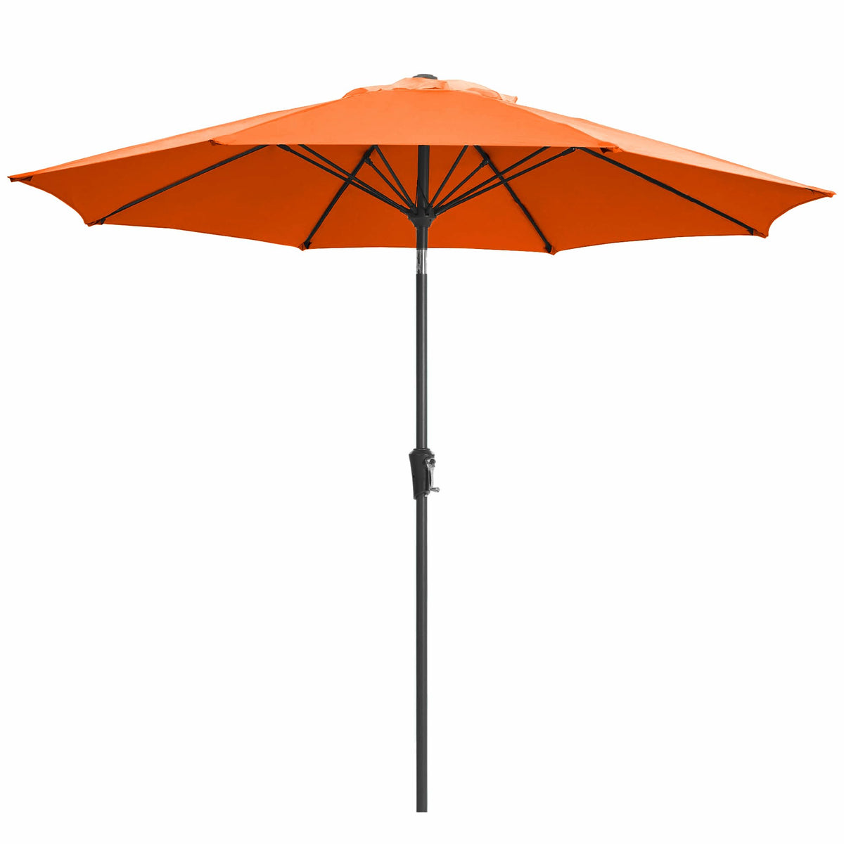 JEAREY 9FT Outdoor Patio Umbrella, Market Table Umbrella with 8 Fiberglass Ribs, Pool Umbrella with Tilt and Crank, UV Protection Lightweight & Wind-Resistant for Lawn, Garden, Deck and Backyard, Beige