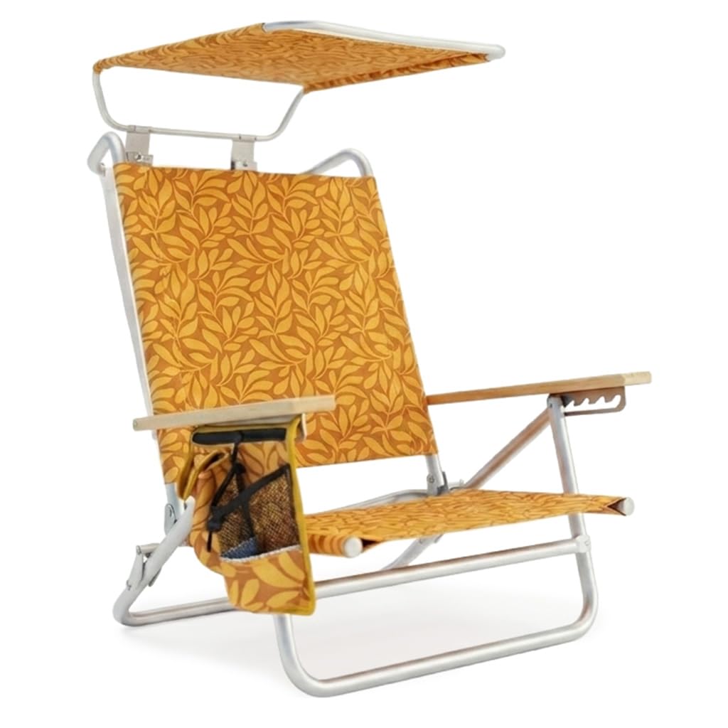 Bliss Hammocks Folding Backpack Beach Chair Recliner, Amber Leaf