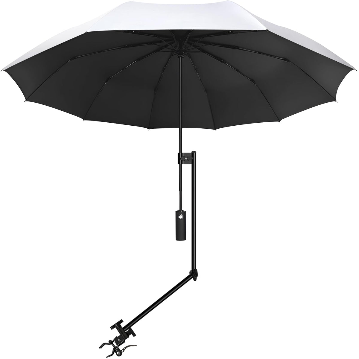 UPF 50+ Beach Umbrella with Adjustable Universal Clamp