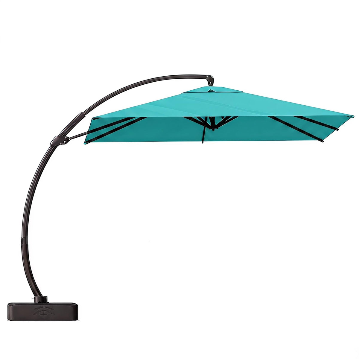 Kingdura 11ft Offset Cantilever Patio Umbrella with Base Included, Large Round Aluminum Outdoor Umbrella, 360° Rotation & Infinite Tilt, Heavy Duty Frame for Deck Pool Backyard, Beige