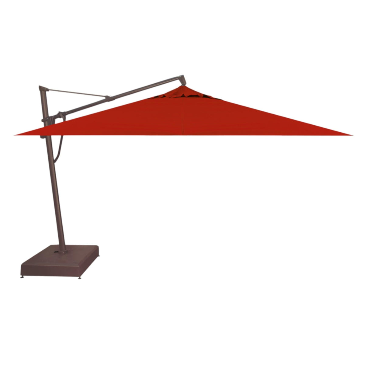 Treasure Garden AKZ PLUS Cantilever Umbrella 10'x13' Rectangular Sunbrella Natural Canopy and Black Frame with Rolling Base