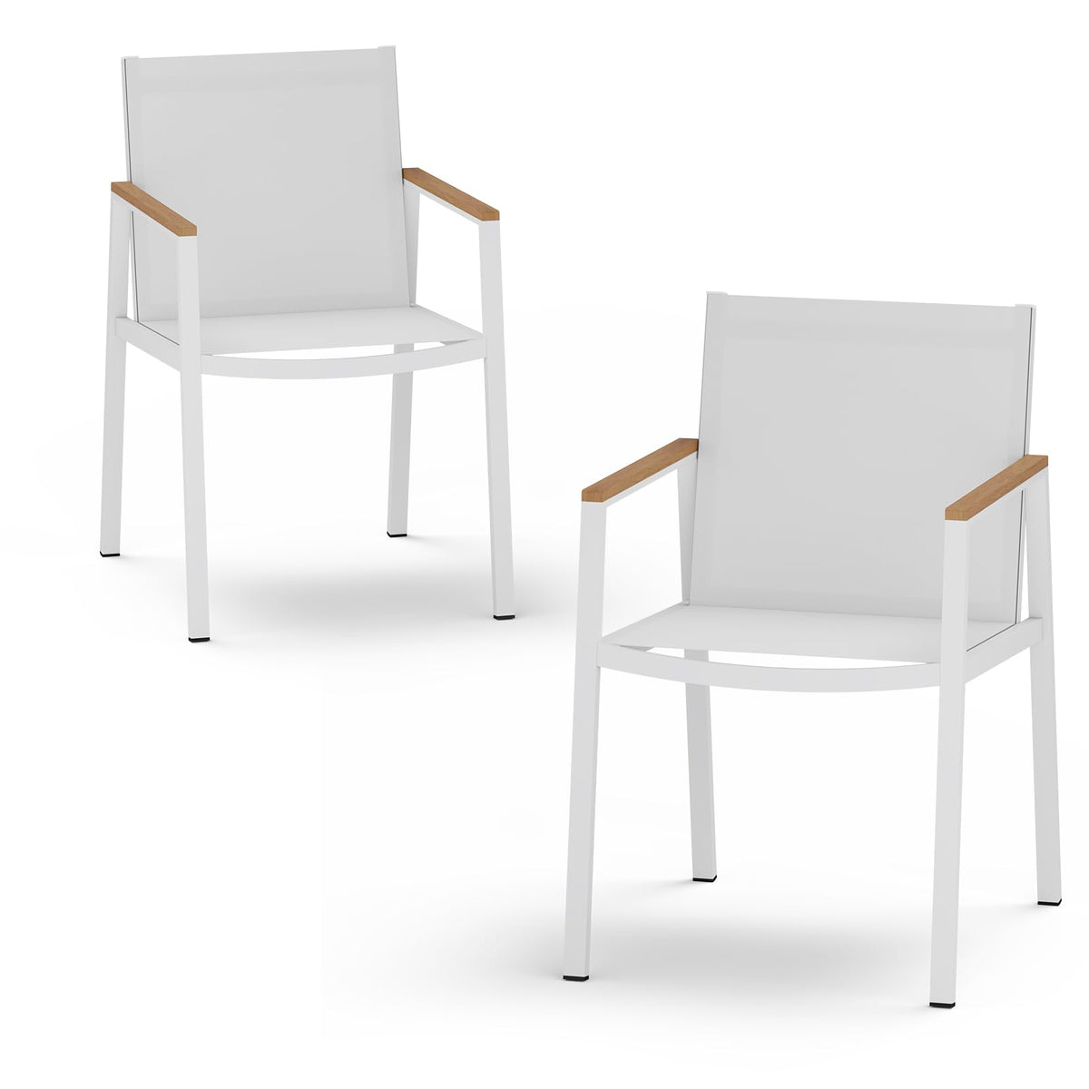 Outdoor Dining Set, 7 Piece Aluminum Patio Table and Chairs Set, All Weather Patio Dining Furniture Set with Umbrella Hole for Backyard, Deck, Poolside (Gray-Teak)
