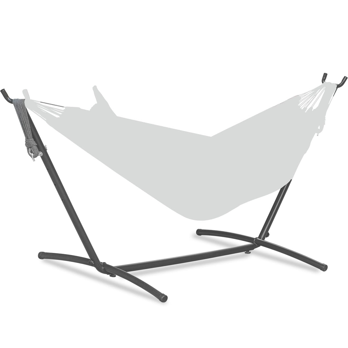 PNAEUT Double Hammock with Stand for Outside, Heavy-Duty, Portable (Coffee)
