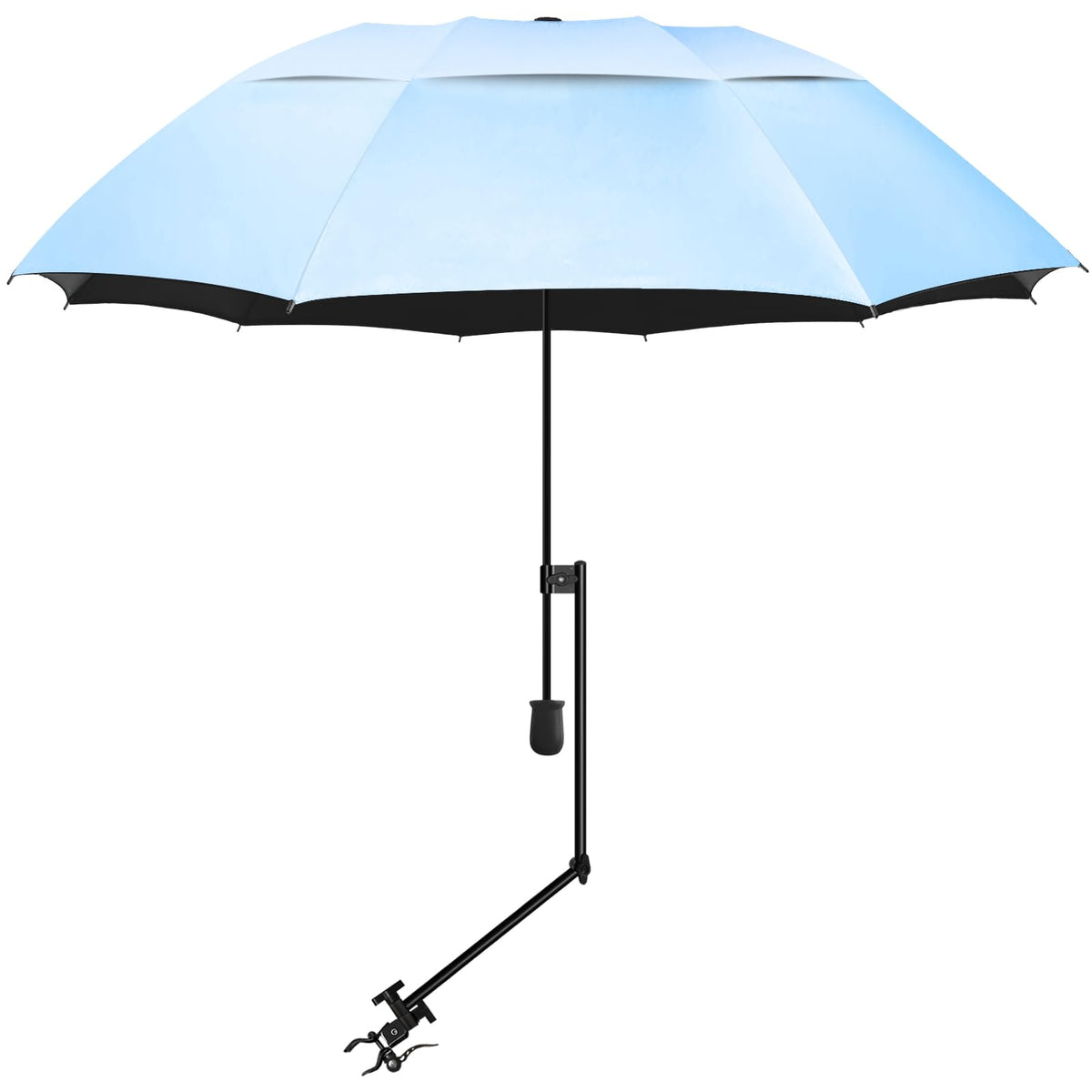 UPF 50+ Beach Umbrella with Adjustable Universal Clamp