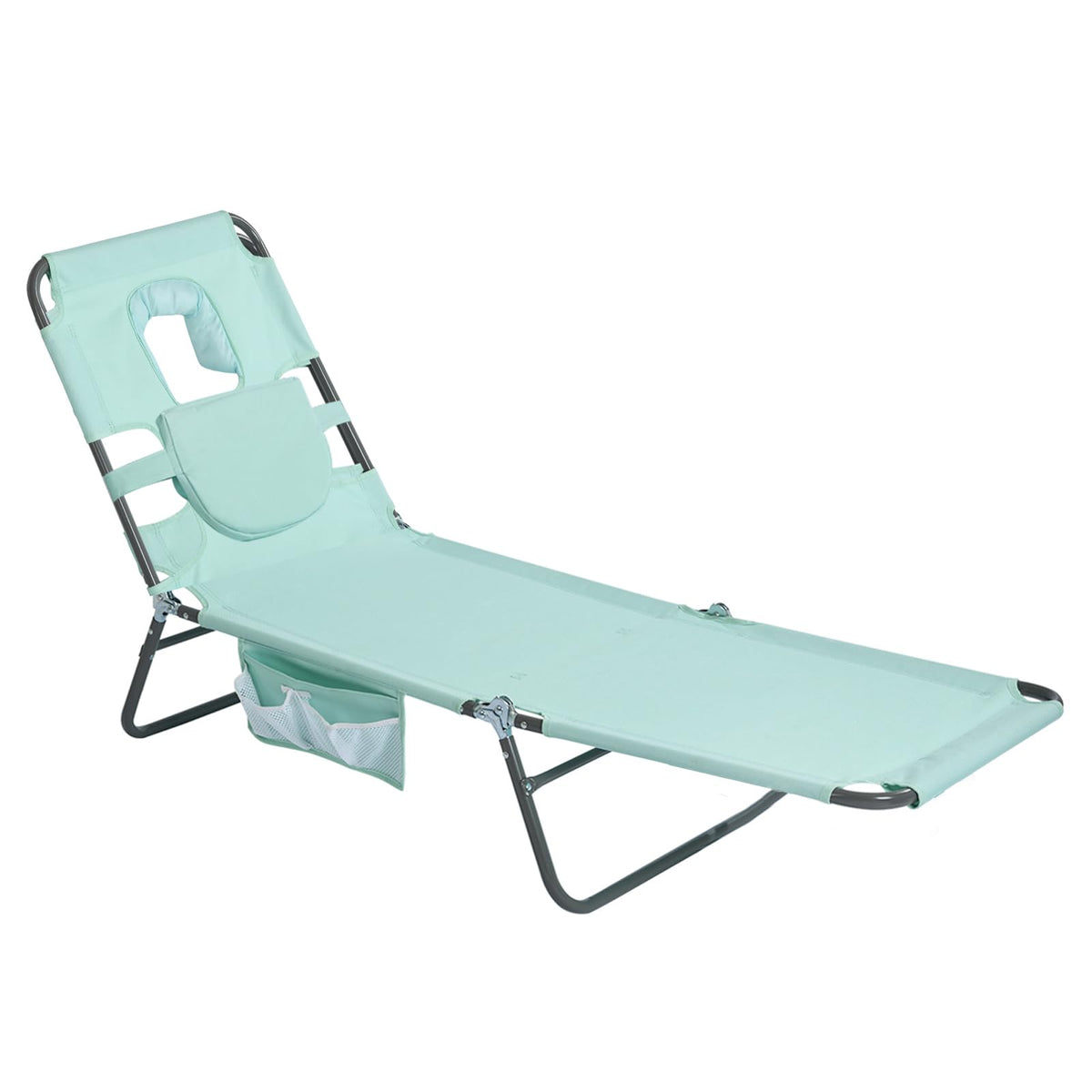 SUNNYFEEL Lay Flat Tanning Chair, Face Down Lounger, 5-Position Reclining