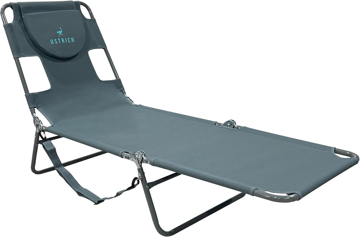 Ostrich The Original Chaise Lounge 72"x22" Portable Reclining Lounger, Blue