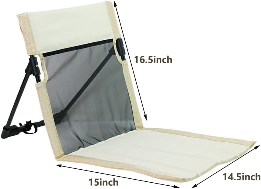 2 Pack Foldable Camping Chairs with Mesh Backrest (Khaki)