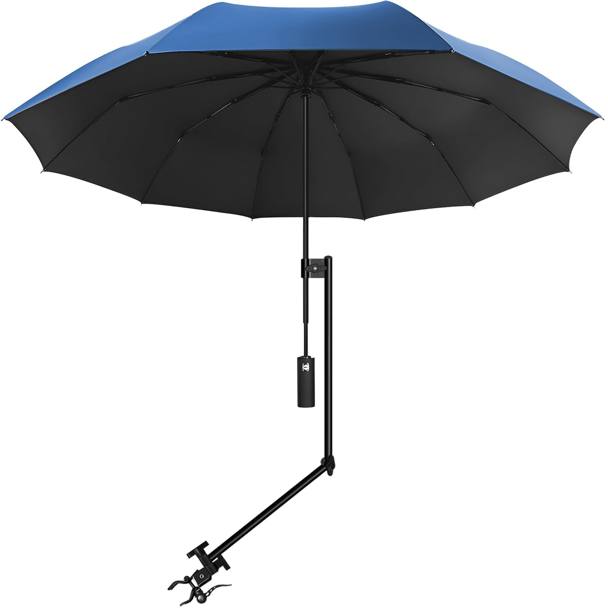 UPF 50+ Beach Umbrella with Adjustable Universal Clamp