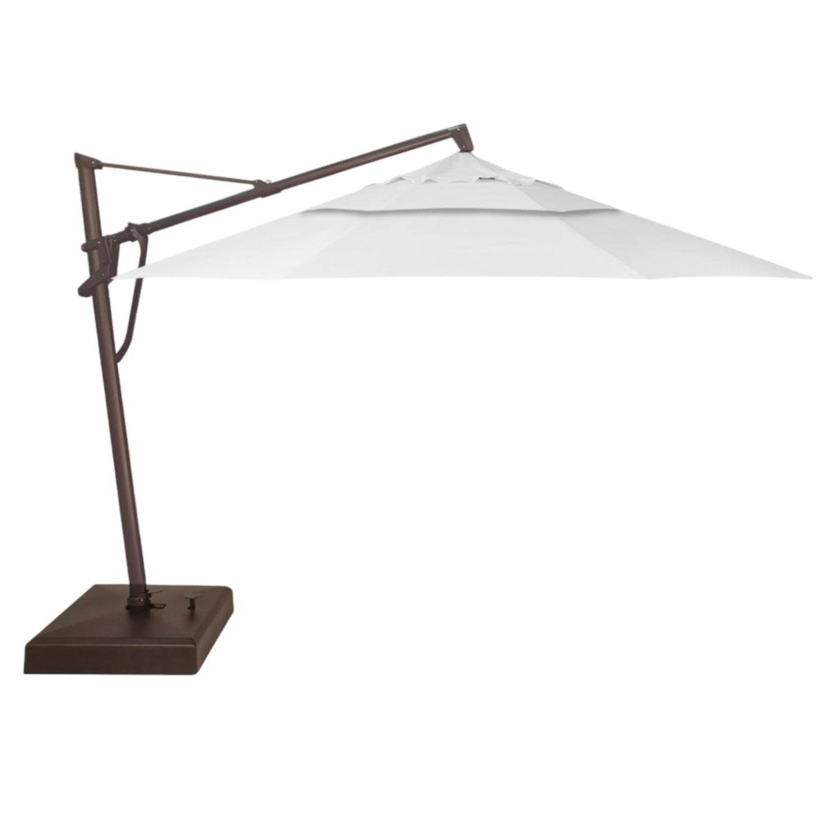 Treasure Garden AKZ PLUS Cantilever Umbrella 10'x13' Rectangular Sunbrella Natural Canopy and Black Frame with Rolling Base