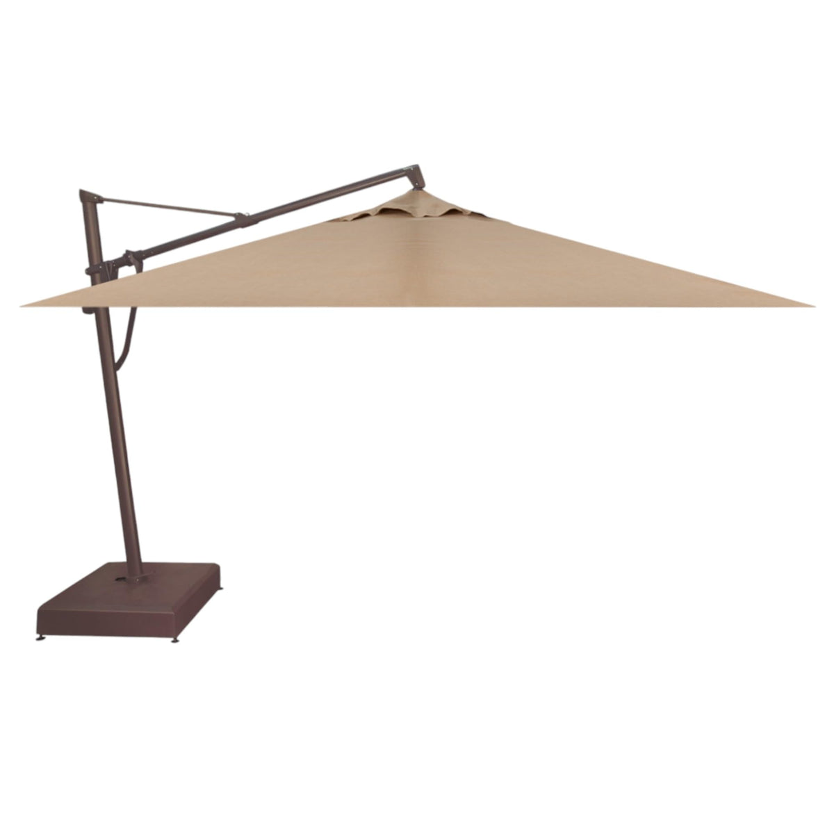 Treasure Garden AKZ PLUS Cantilever Umbrella 10'x13' Rectangular Sunbrella Natural Canopy and Black Frame with Rolling Base
