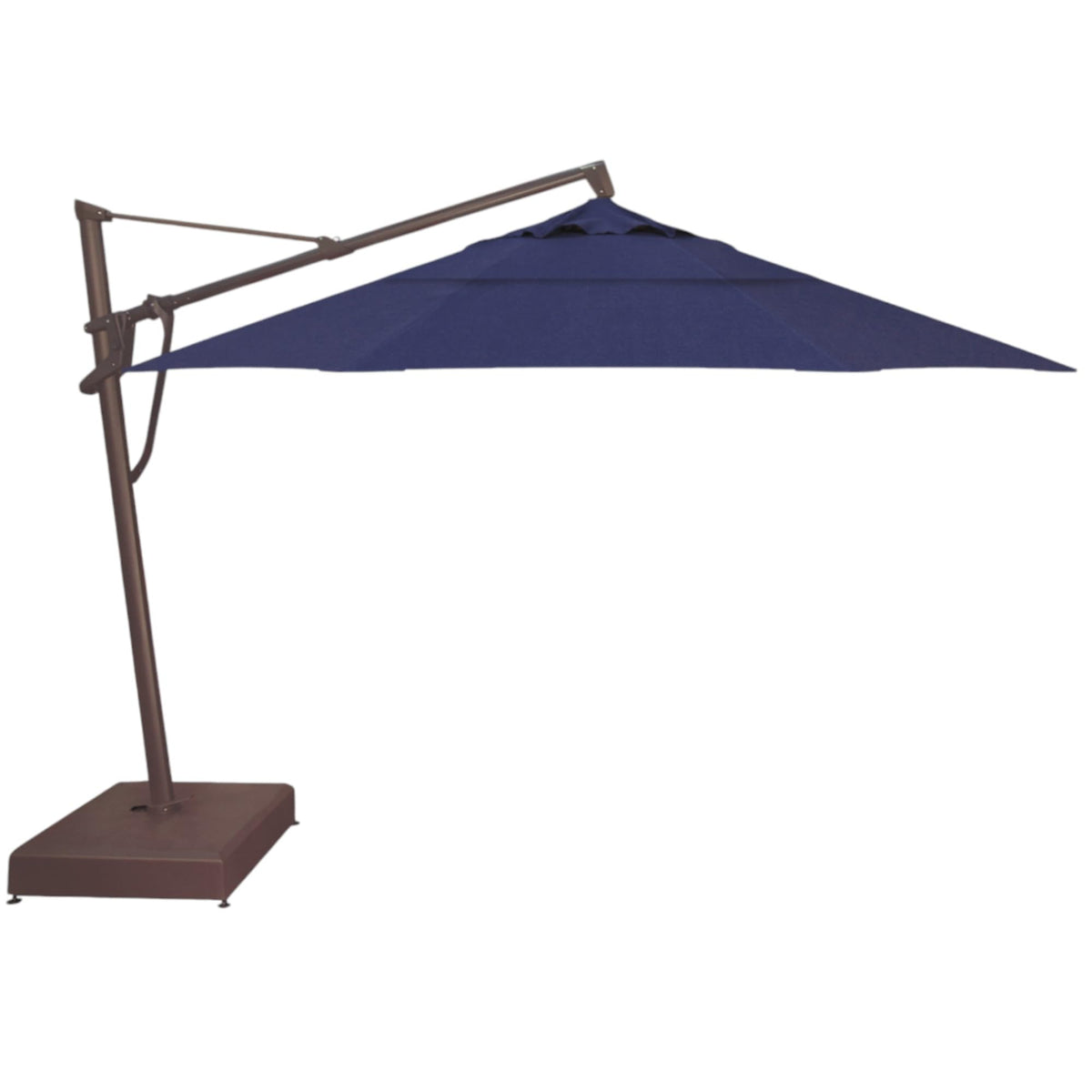 Treasure Garden AKZ PLUS Cantilever Umbrella 10'x13' Rectangular Sunbrella Natural Canopy and Black Frame with Rolling Base