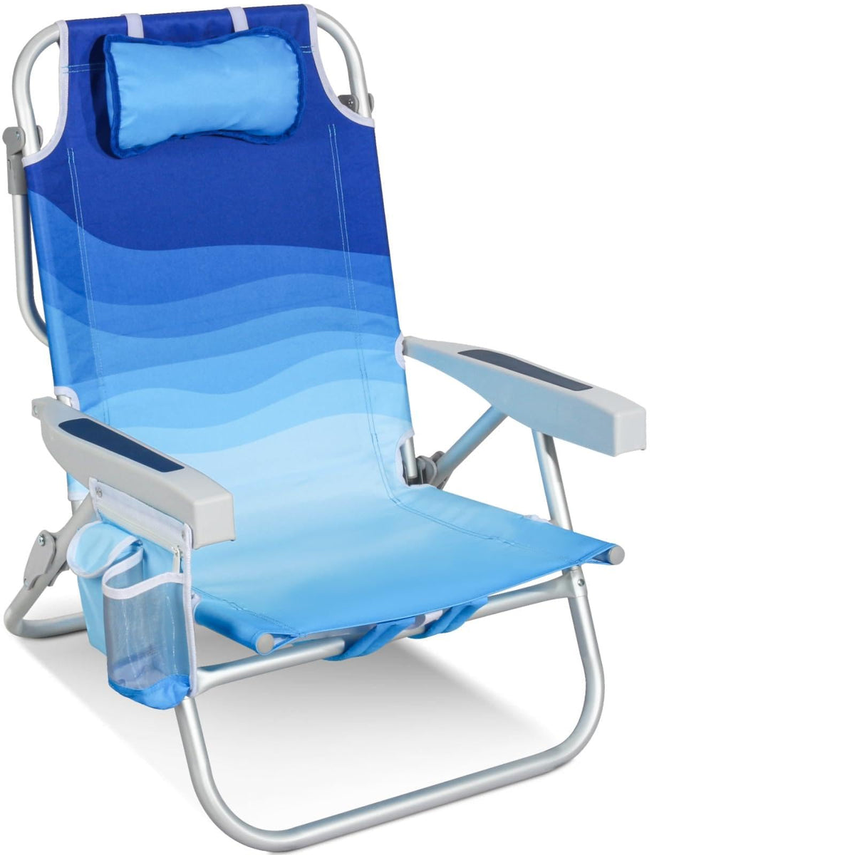 Low Beach Chair for Adults, Aluminum Backpack Beach Chair