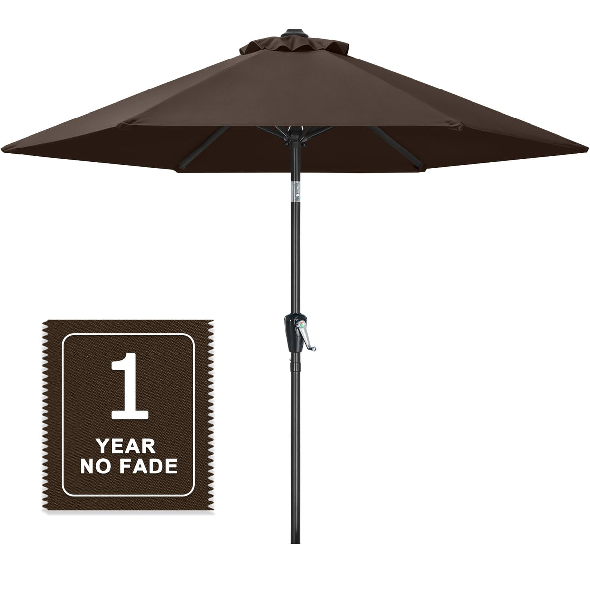 MASTERCANOPY 9ft Patio Umbrella with Tilt & Crank, Brown