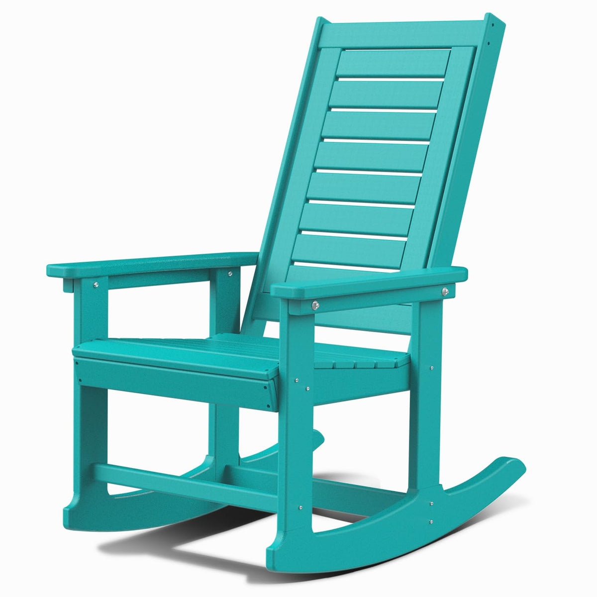 GREENVINES Oversized Outdoor Rocking Chairs Set of 2, HDPE Rocker, Black