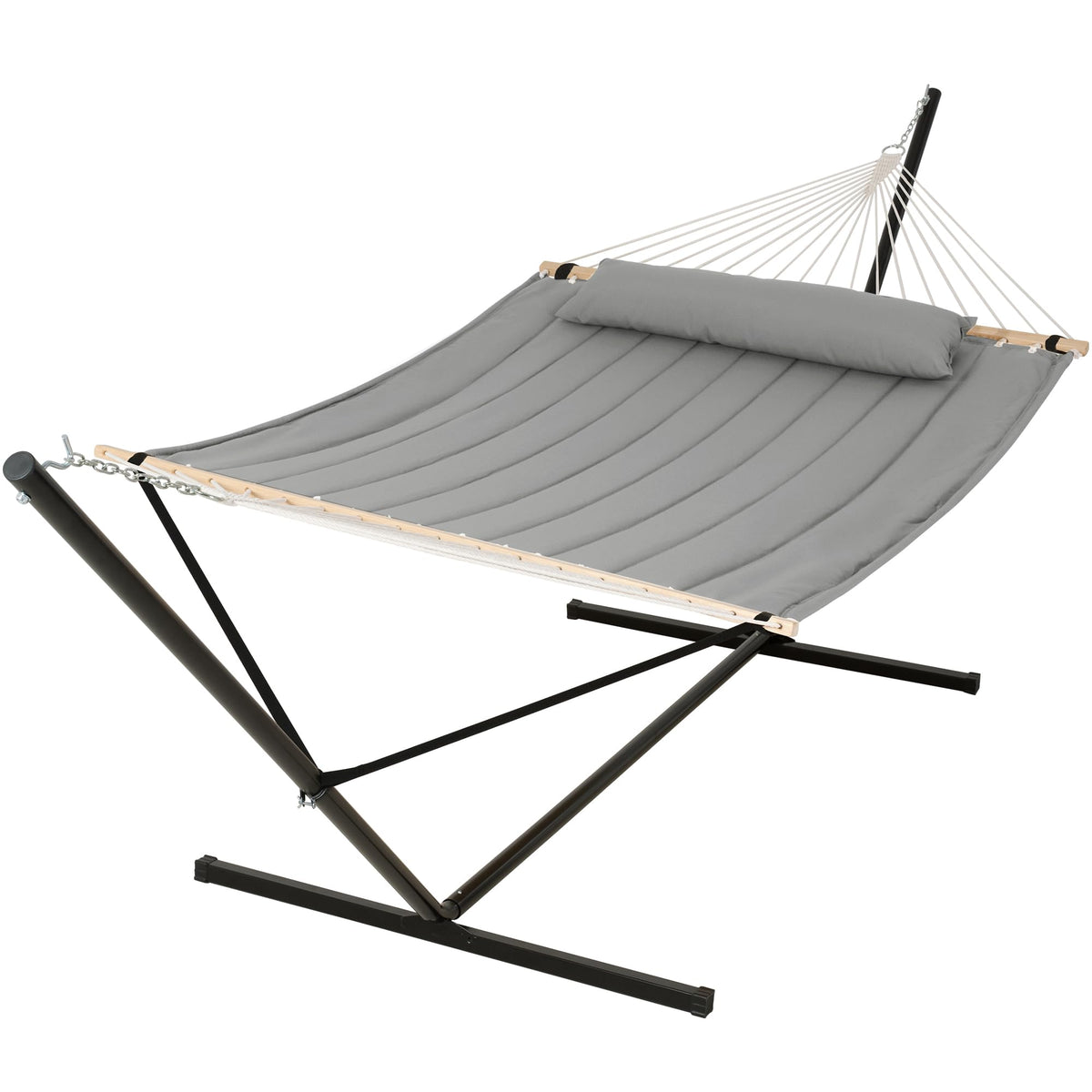 SUNCREAT 2 Person Hammock with Stand, 475 lbs Capacity, Dark Grey