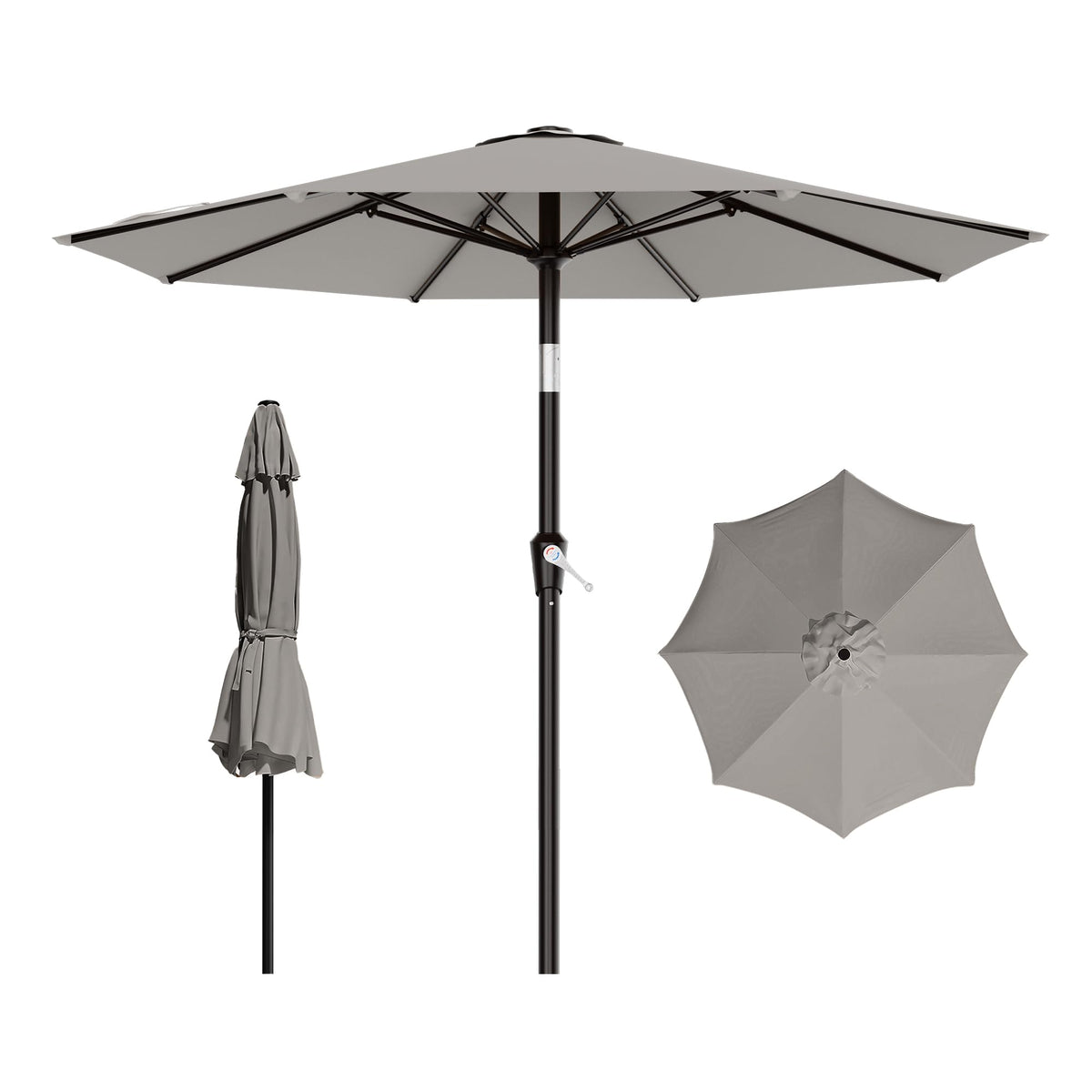 AreShark 9FT Outdoor Patio Umbrella with Tilt and Crank, Dark Green