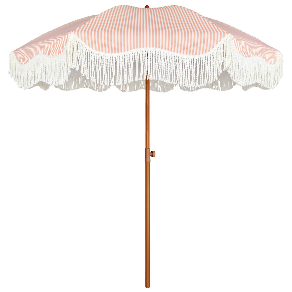 AMMSUN Boho Fringe Umbrella, 6.5ft Outdoor Umbrella with Tassel