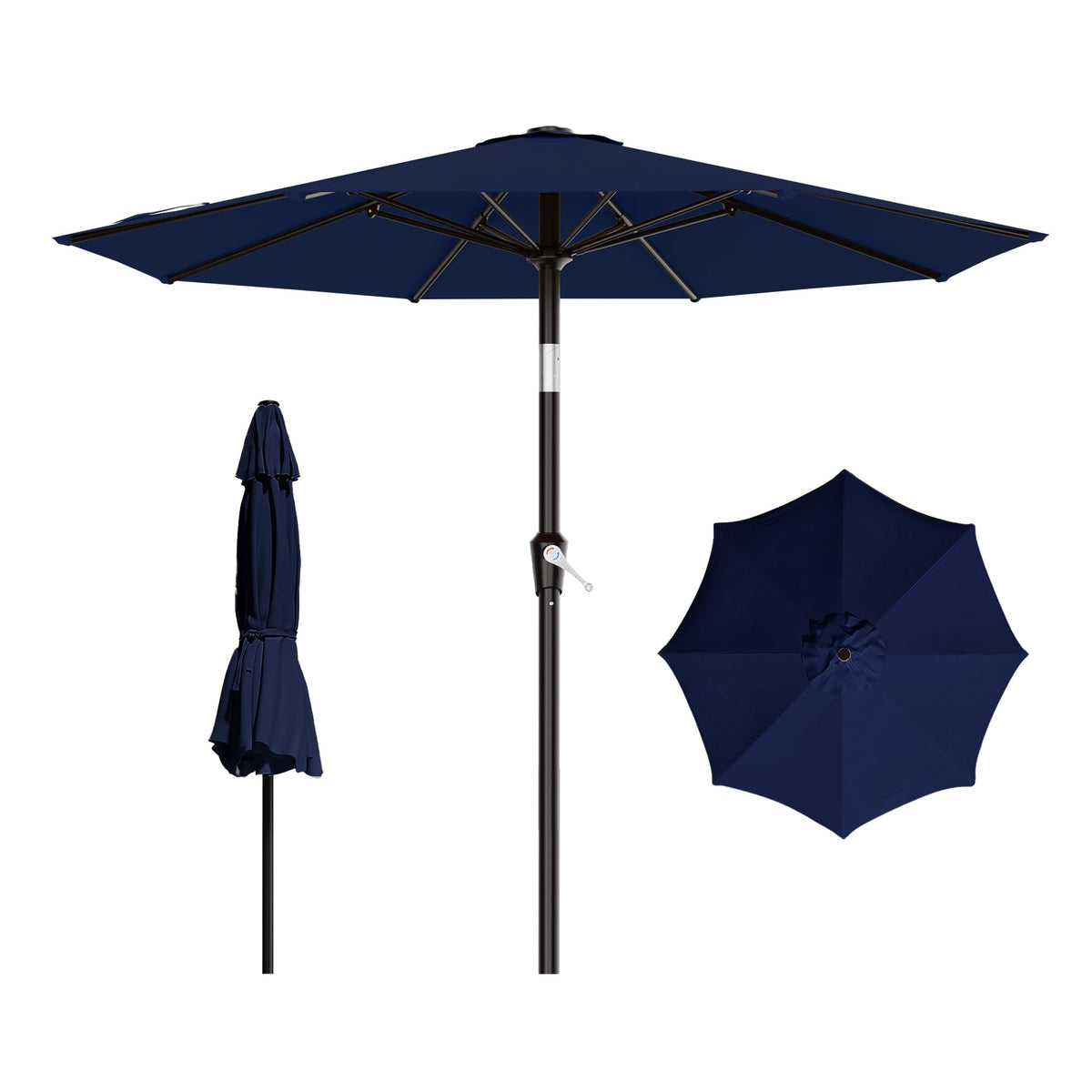 AreShark 9FT Outdoor Patio Umbrella with Tilt and Crank, Dark Green