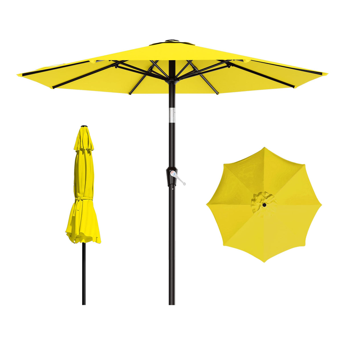 AreShark 9FT Outdoor Patio Umbrella with Tilt and Crank, Dark Green