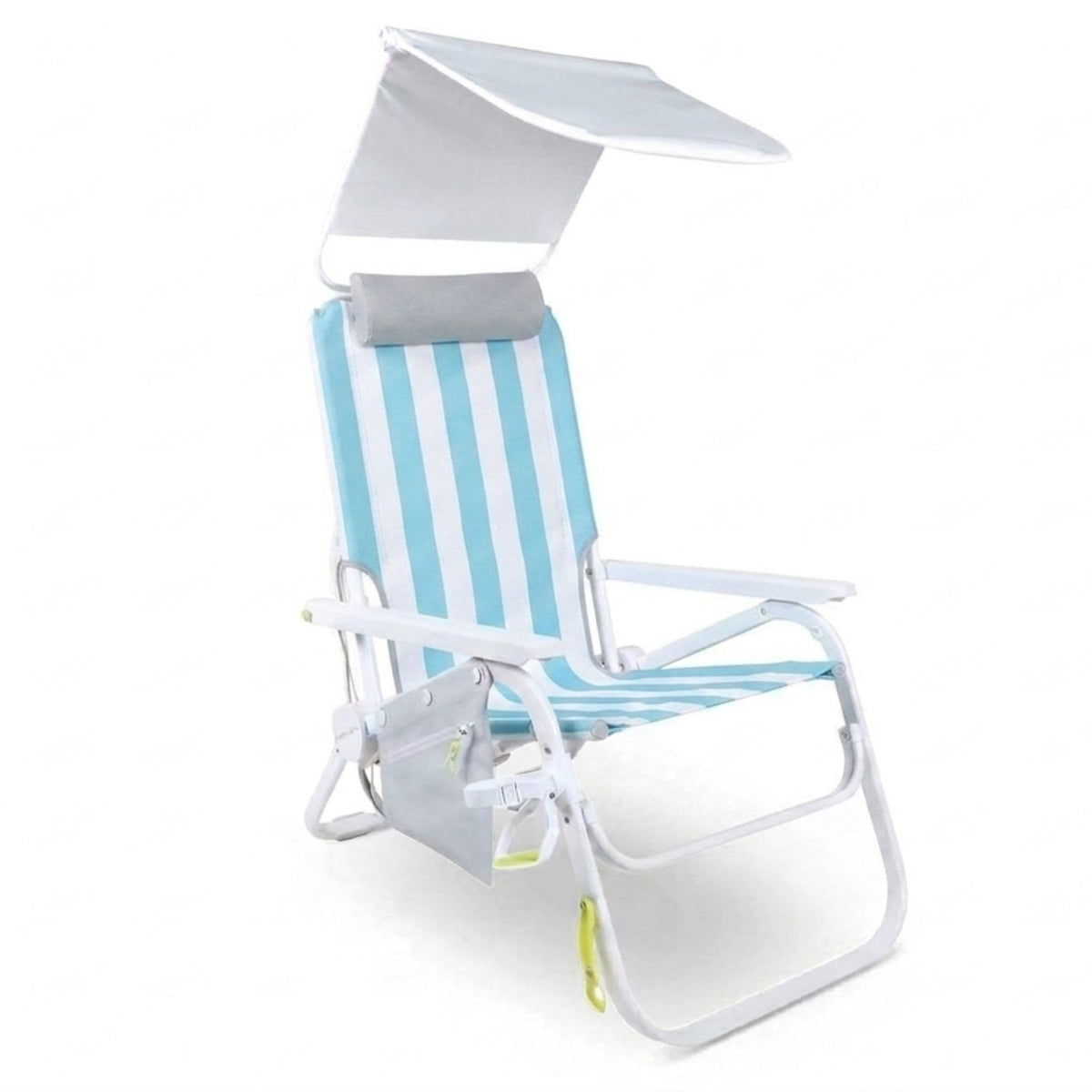 SUNFLOW Shore Thing Reclining Beach Chair with Sun Shade, Deep Blue Stripe