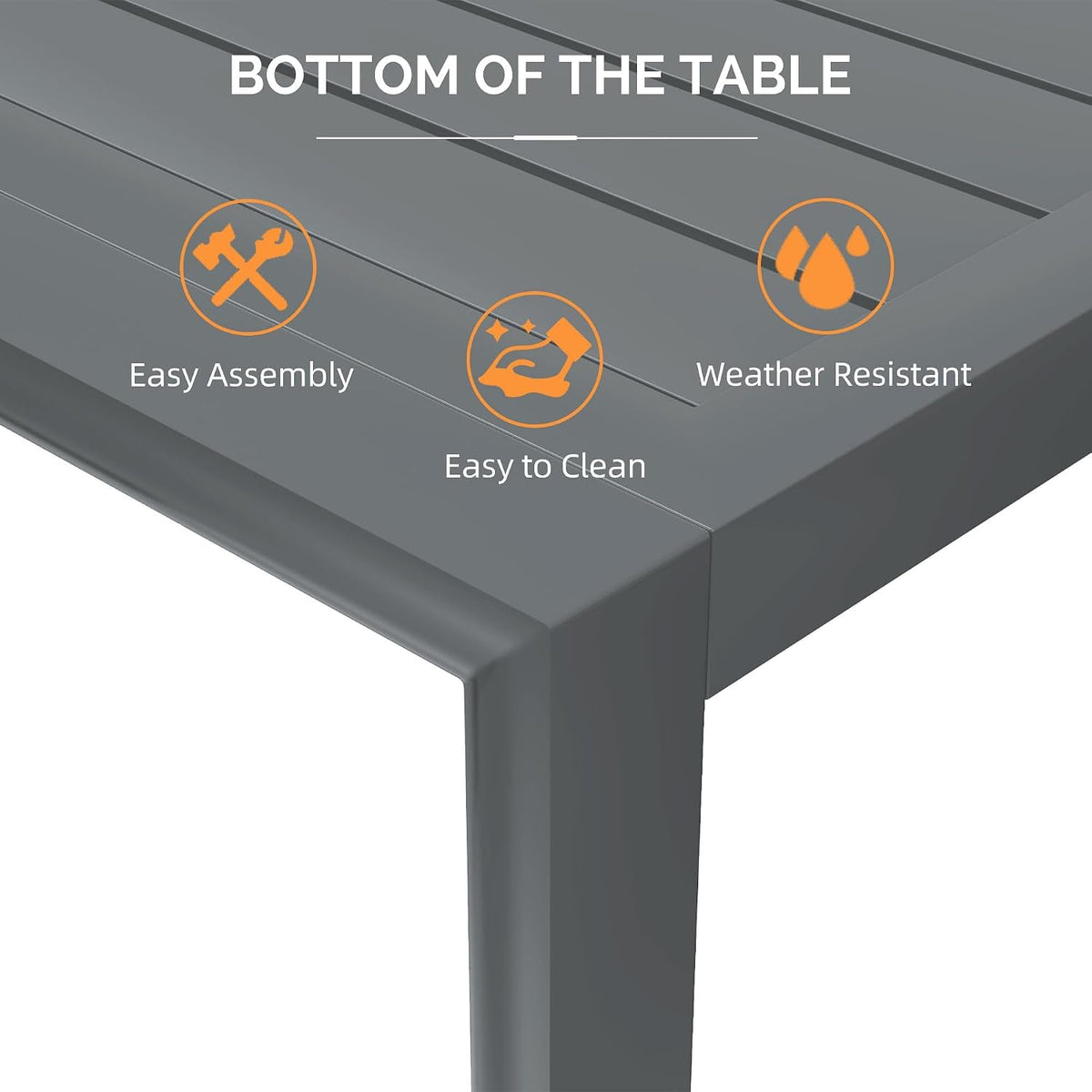 PURPLE LEAF Patio Dining Table for 10, All Aluminum Frame Height Adjustable
