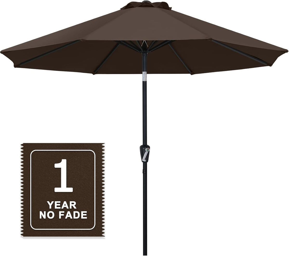 MASTERCANOPY 9ft Patio Umbrella with Tilt & Crank, Brown