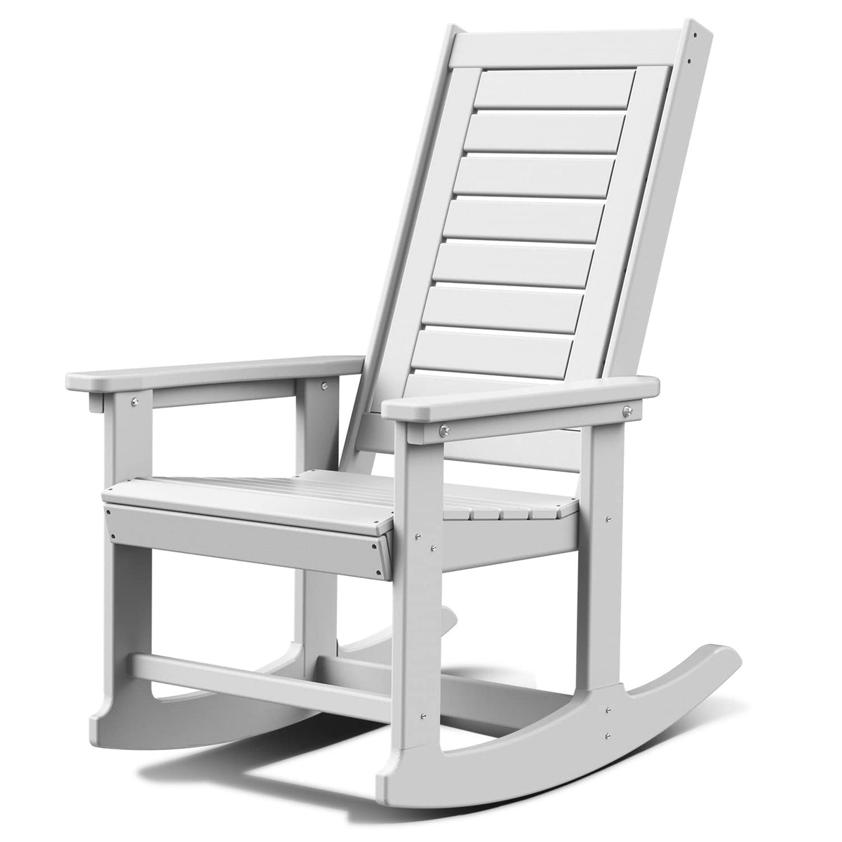 GREENVINES Oversized Outdoor Rocking Chairs Set of 2, HDPE Rocker, Black