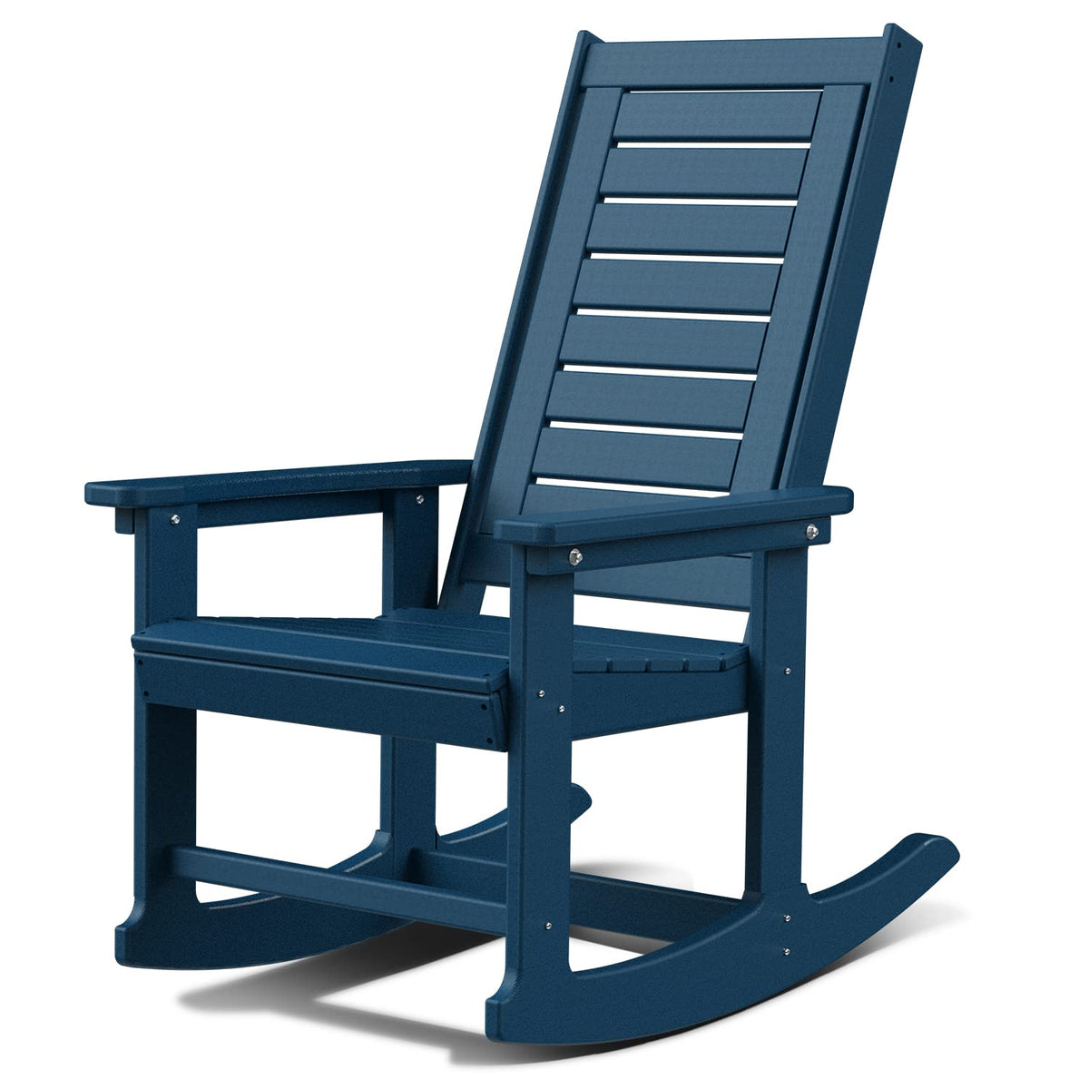 GREENVINES Oversized Outdoor Rocking Chairs Set of 2, HDPE Rocker, Black