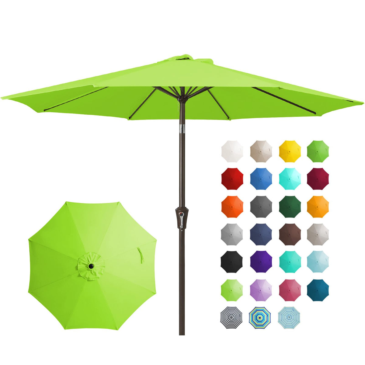 JEAREY 9FT Outdoor Patio Umbrella, Market Umbrella, Dark Blue