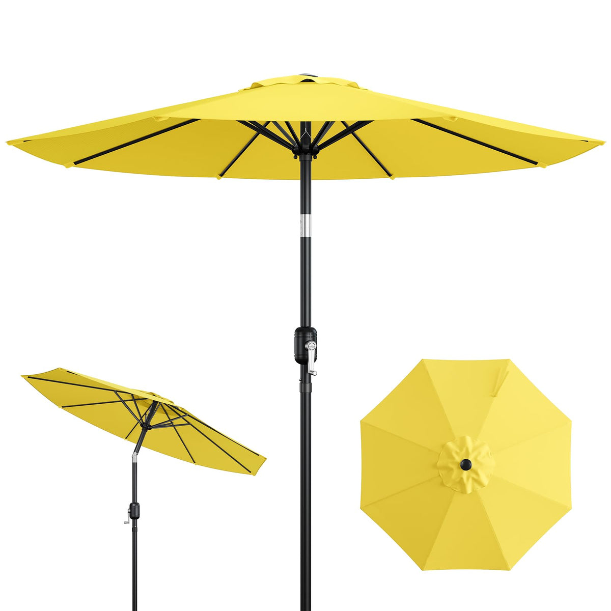 9FT Patio Umbrella, Outdoor Table Umbrella with Tilt & Crank