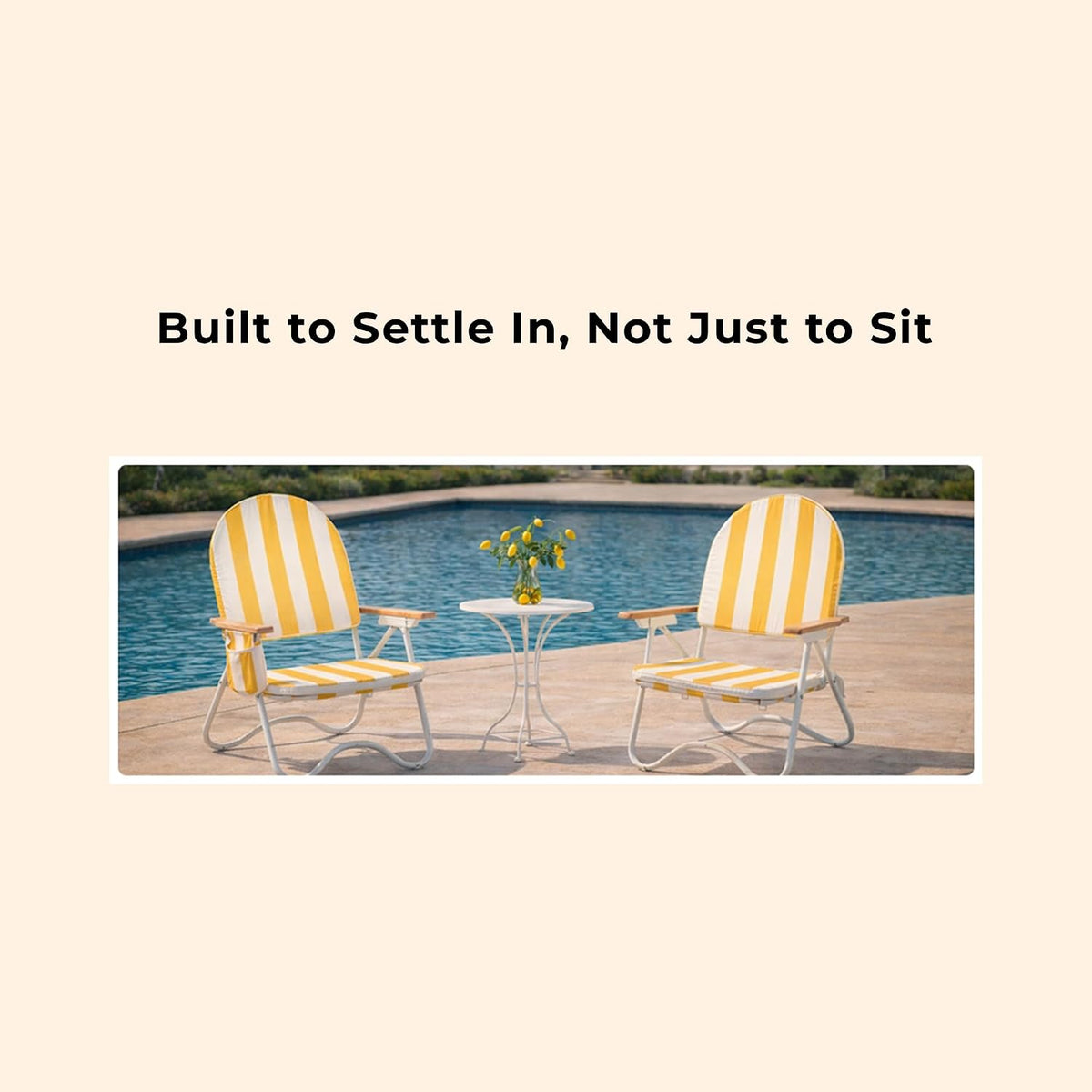 4-Position Padded Beach Chair, Low Backpack Beach Chair