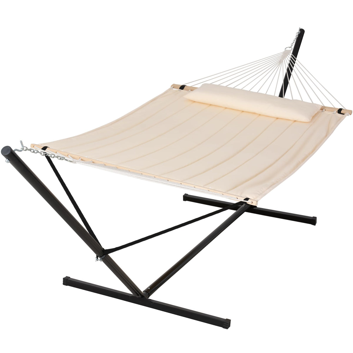 SUNCREAT 2 Person Hammock with Stand, 475 lbs Capacity, Dark Grey