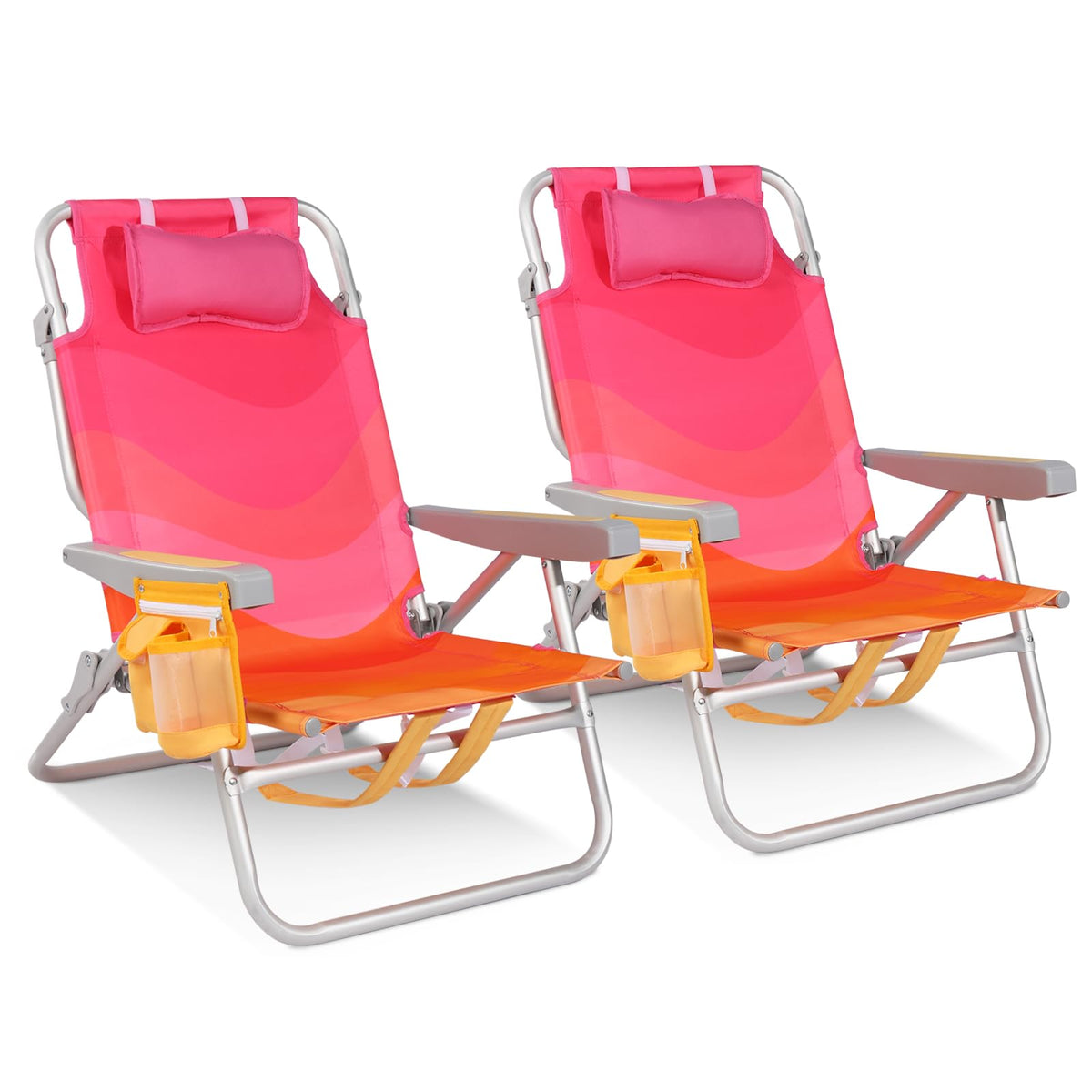 Low Beach Chair for Adults, Aluminum Backpack Beach Chair