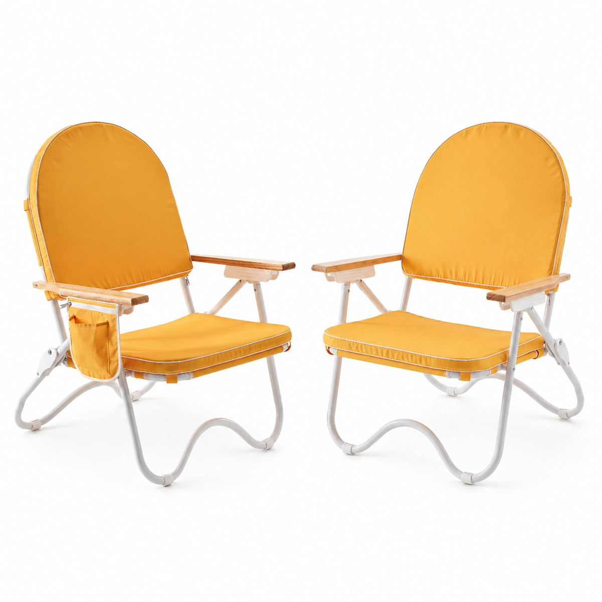 4-Position Padded Beach Chair, Low Backpack Beach Chair