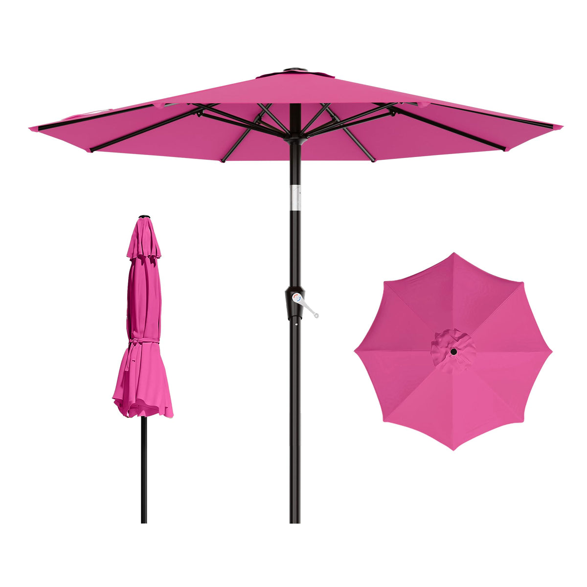 AreShark 9FT Outdoor Patio Umbrella with Tilt and Crank, Dark Green