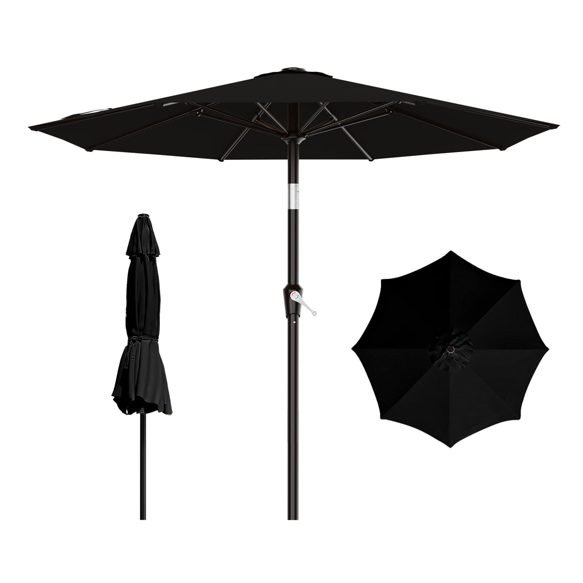 AreShark 9FT Outdoor Patio Umbrella with Tilt and Crank, Dark Green