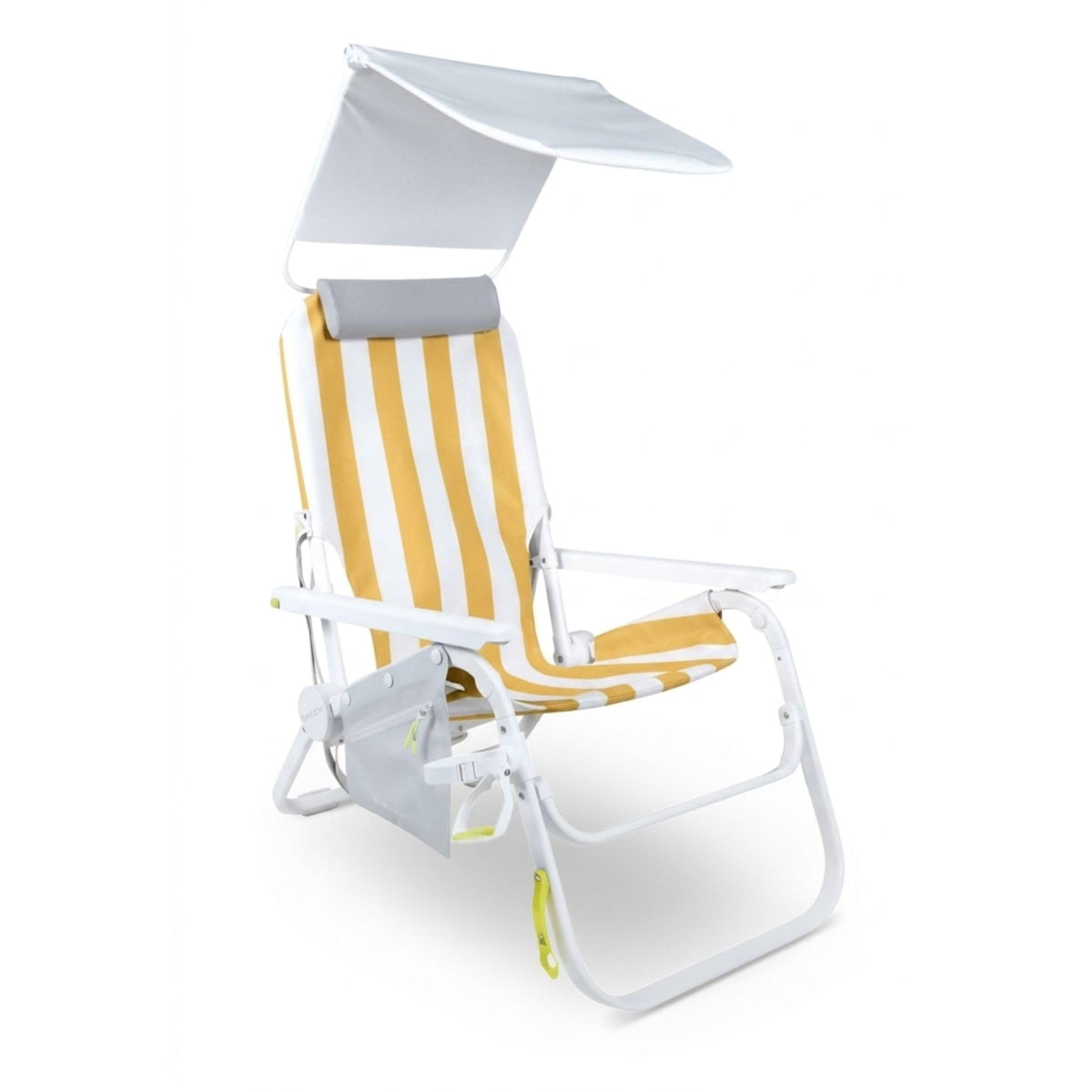 SUNFLOW Shore Thing Reclining Beach Chair with Sun Shade, Deep Blue Stripe