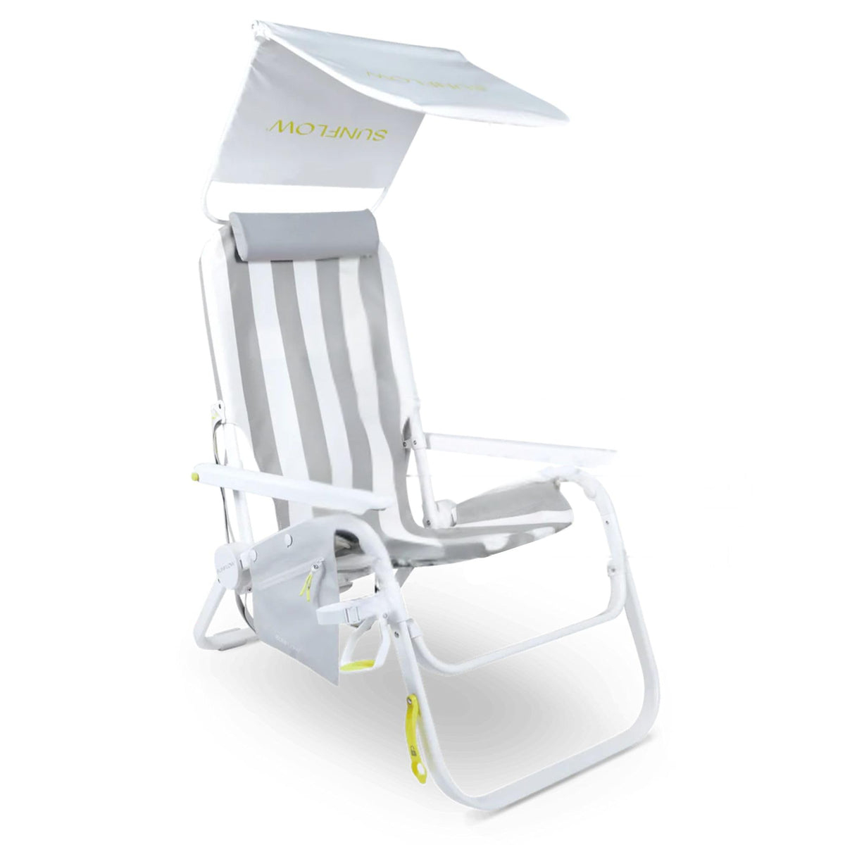 SUNFLOW Shore Thing Reclining Beach Chair with Sun Shade, Deep Blue Stripe