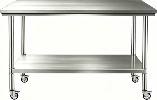 24x48 Stainless Steel Table,900 LBS Capacity，with Wheels