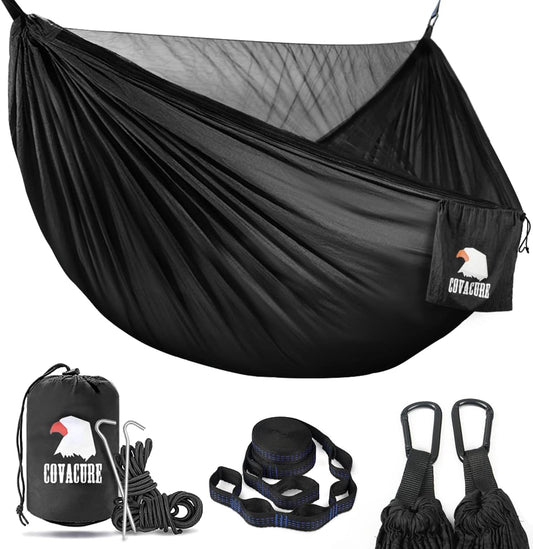 Covacure Camping Hammock, 772 lbs Capacity Double Hammock - Black