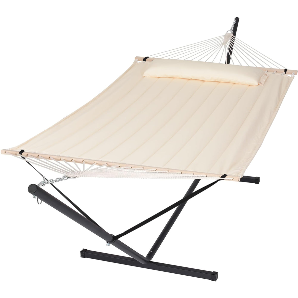 SUNCREAT 2 Person Hammock with Stand, 475 lbs Capacity, Dark Grey