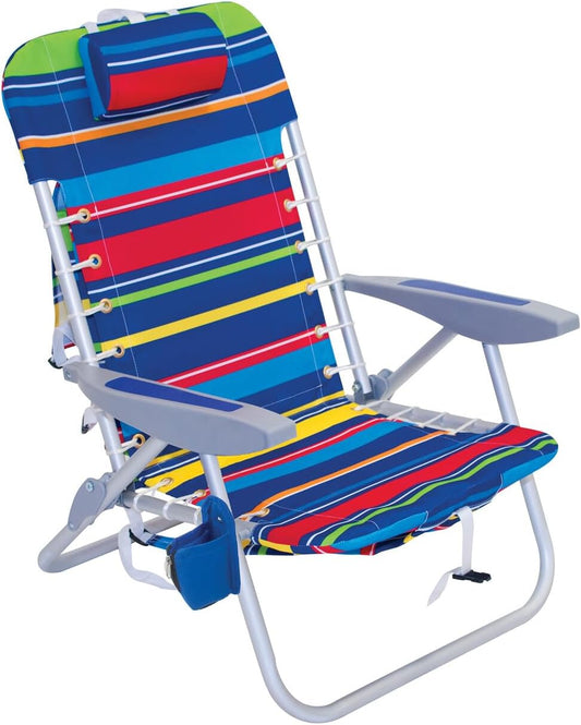 Rio Brands ASC529 4-Position Backpack Lace-Up Suspension Folding Beach Chair