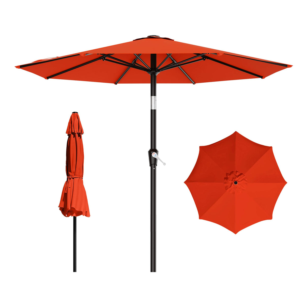AreShark 9FT Outdoor Patio Umbrella with Tilt and Crank, Dark Green