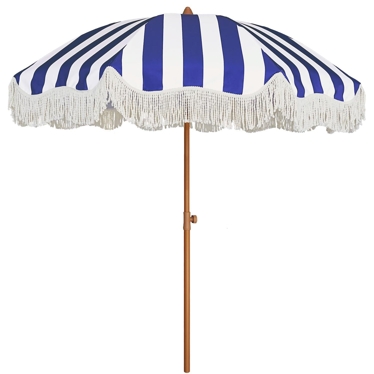 AMMSUN Boho Fringe Umbrella, 6.5ft Outdoor Umbrella with Tassel