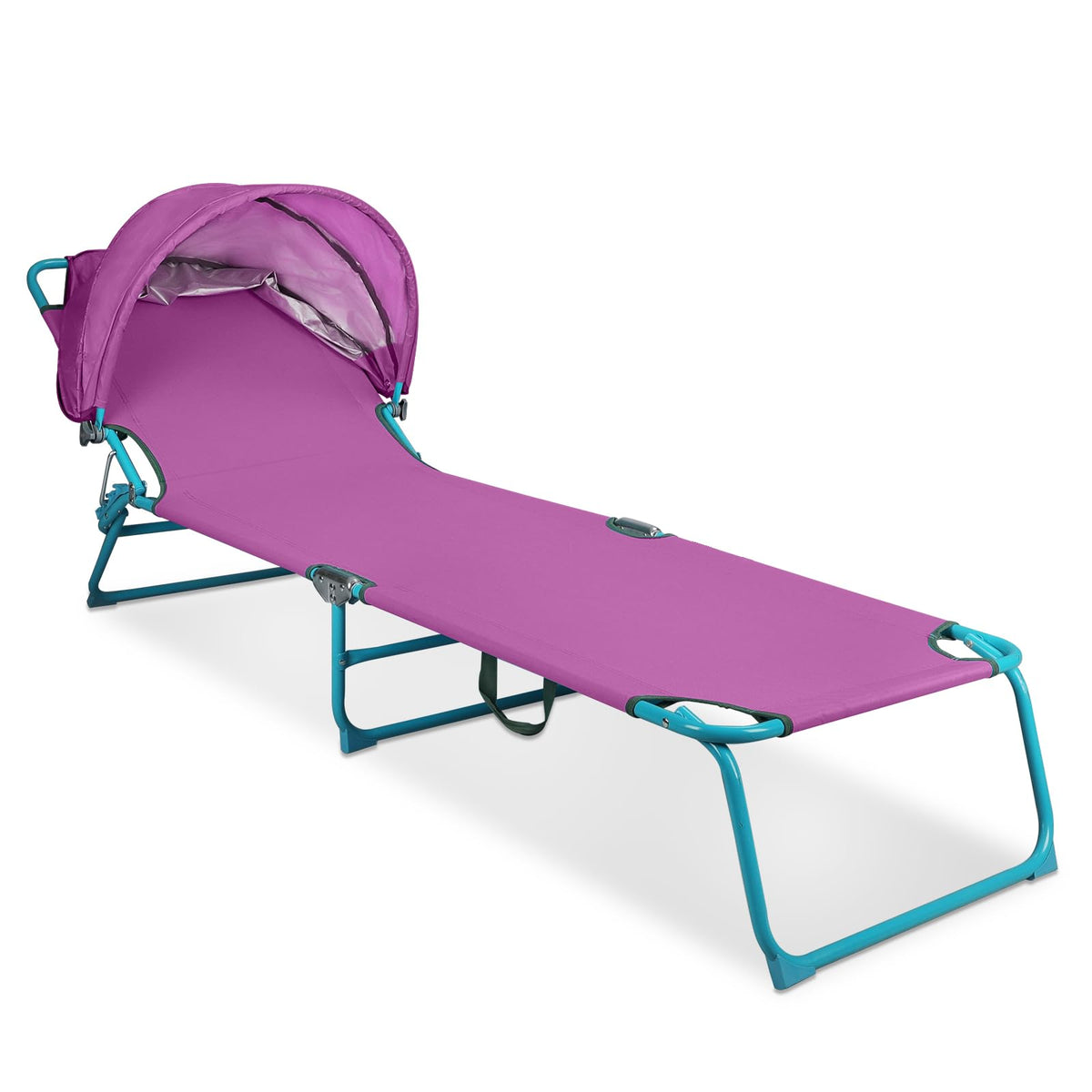 Northroad 2 Pack Beach Lounge Chair with Canopy Shade, Adjustable 4 Position Foldable Tanning Chair, Outdoor Heavy Duty Chaise Lounge Chair, for Poolside Patio Sunbathing Lawn, UPF 50+, Yellow