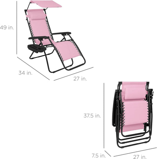 Best Choice Products Zero Gravity Chair Recliner w/Canopy Shade