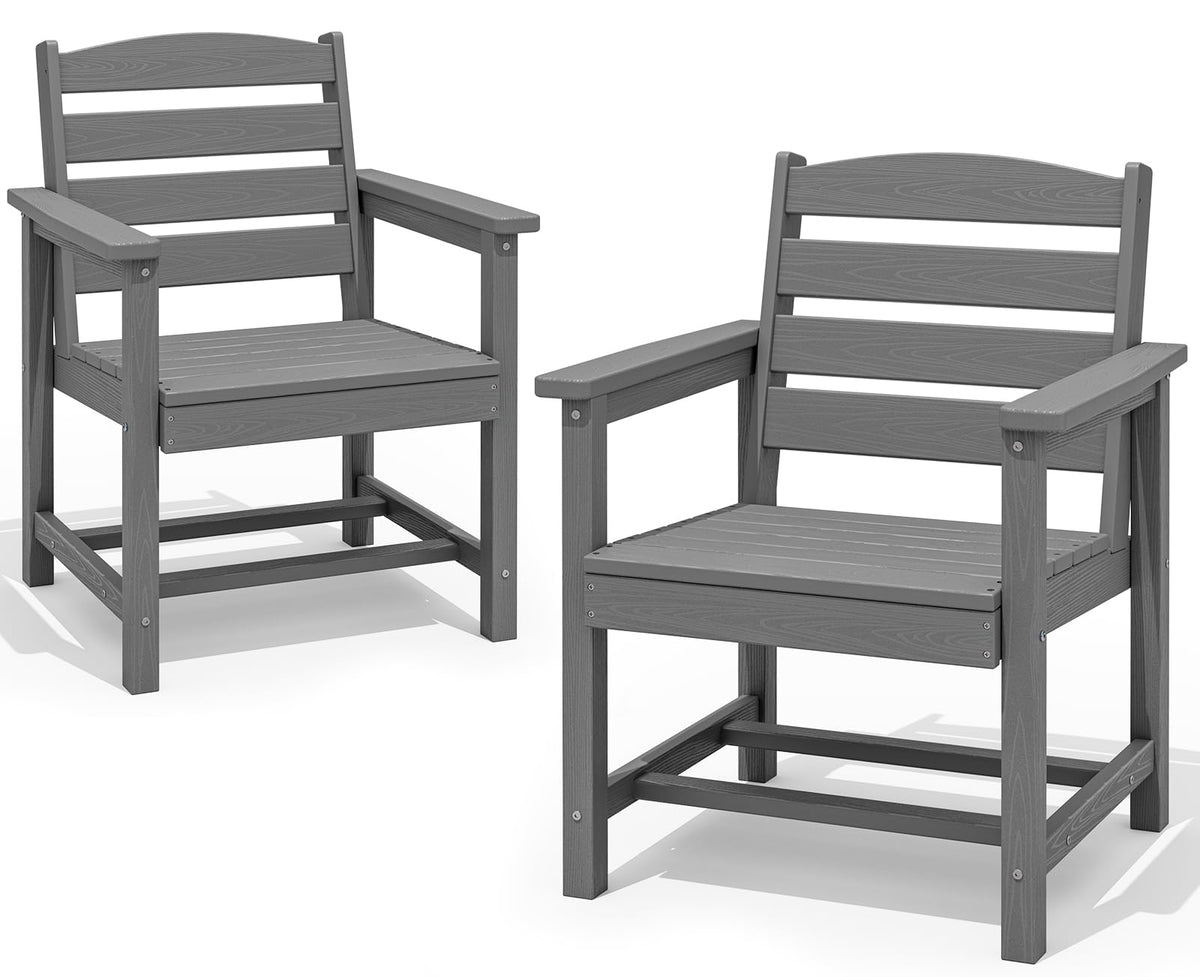 SERWALL 7 Pcs Outdoor Dining Set, 67" HDPE Dining Set for 6, Black