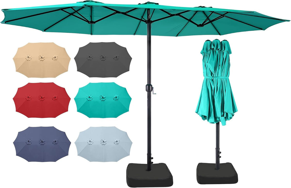 15ft Large Outdoor Patio Umbrella with Base Included