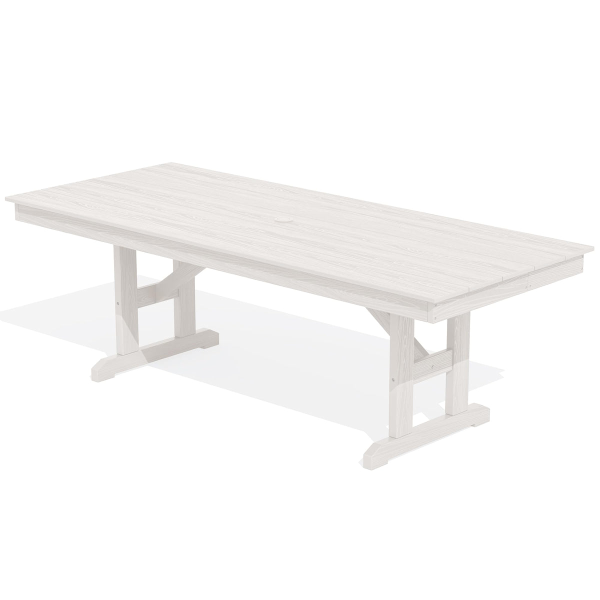 SERWALL Outdoor 84" HDPE Rectangular Dining Table for 6-8,All-Weather,Brown
