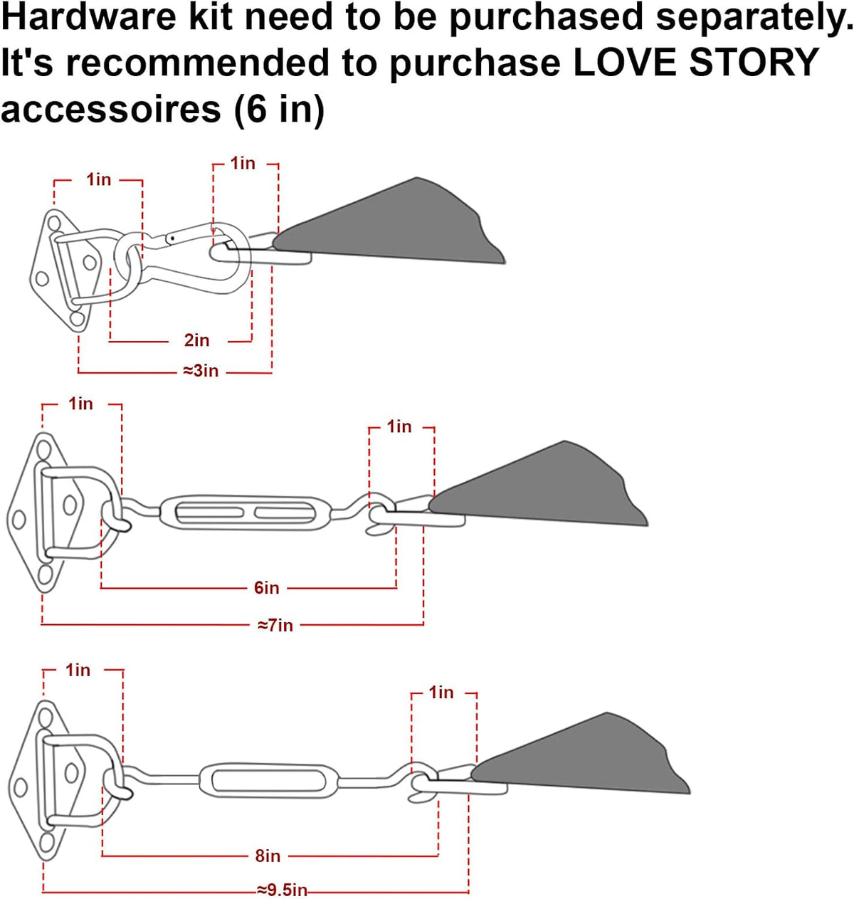 LOVE STORY 16' x 16' x 16' Triangle Sun Shade Sail for Patio, Terra Red